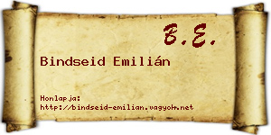 Bindseid Emilián névjegykártya